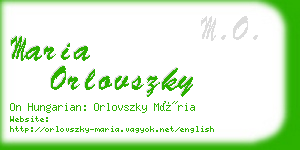 maria orlovszky business card